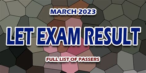march 2023 let results.